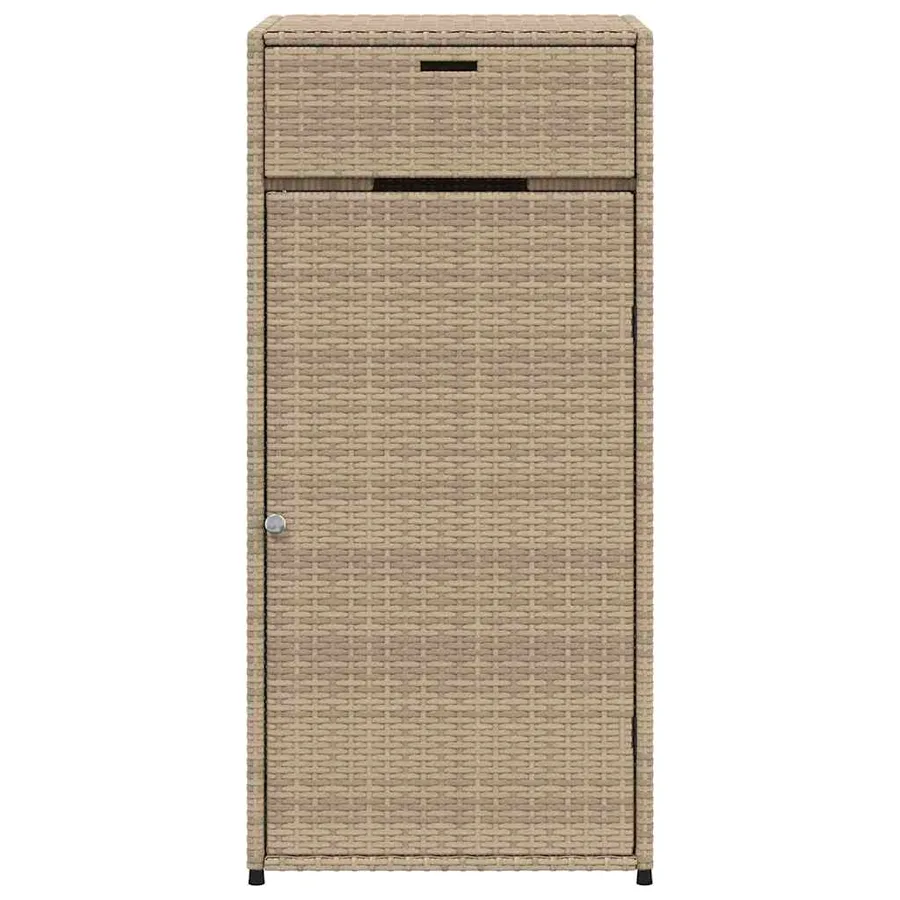 Armoire de rangement de jardin beige 55x55x111cm résine tressée - 6