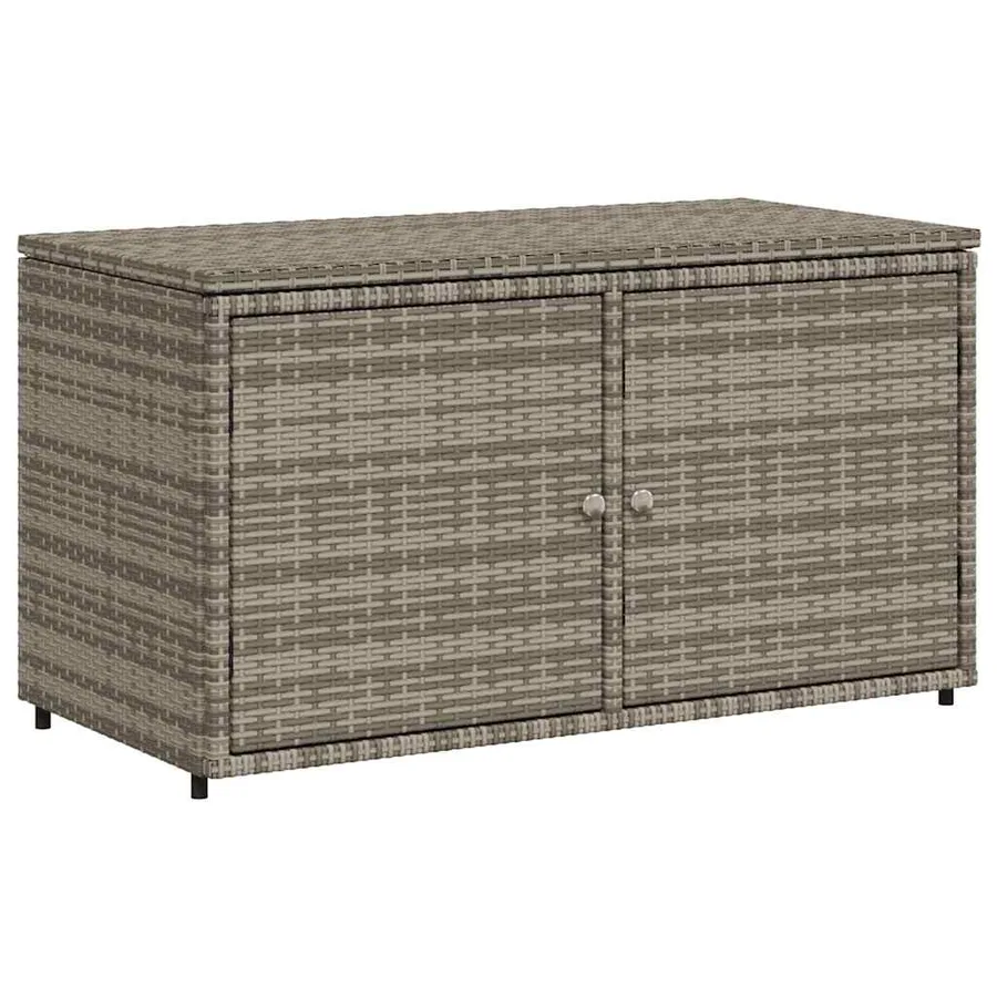 Armoire de rangement jardin gris 110x55x60,5 cm résine tressée - 2