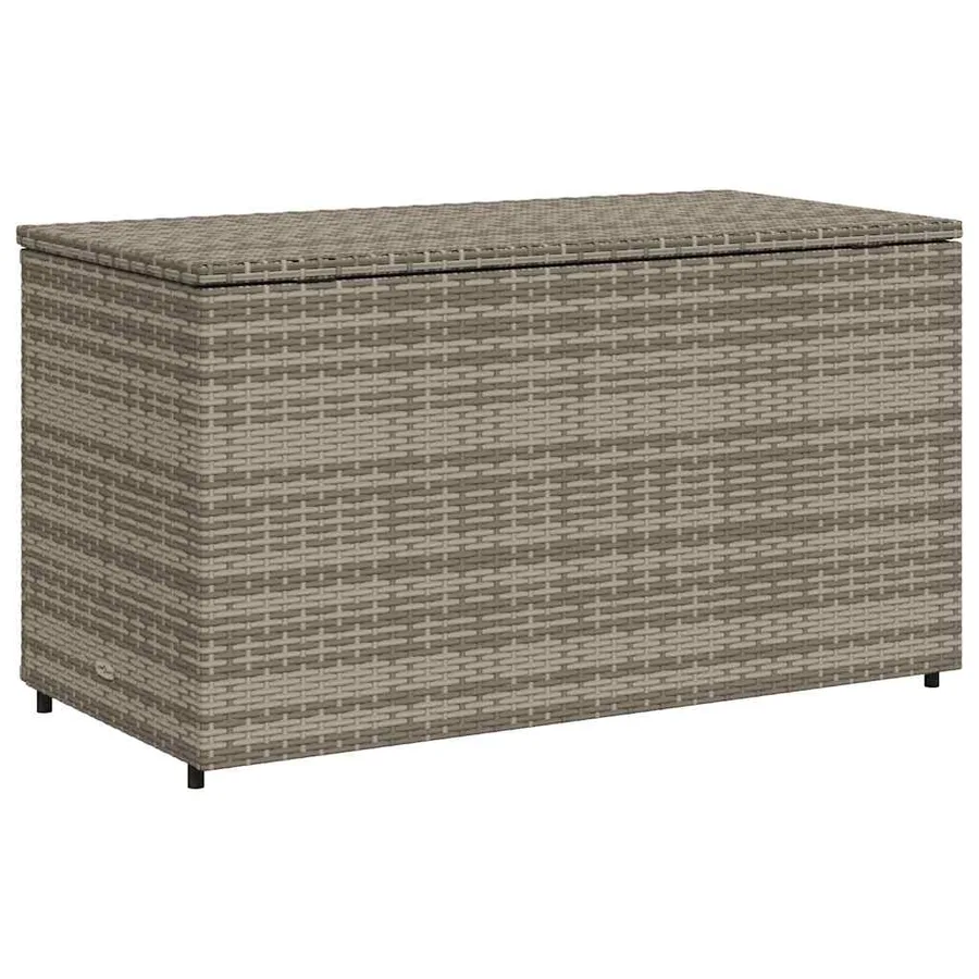 Armoire de rangement jardin gris 110x55x60,5 cm résine tressée - 9