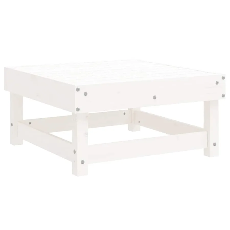 Salon de jardin 11 pcs Blanc Bois de pin massif - 3