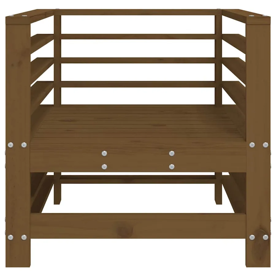Chaises de jardin lot de 2 marron miel bois massif de pin - 4