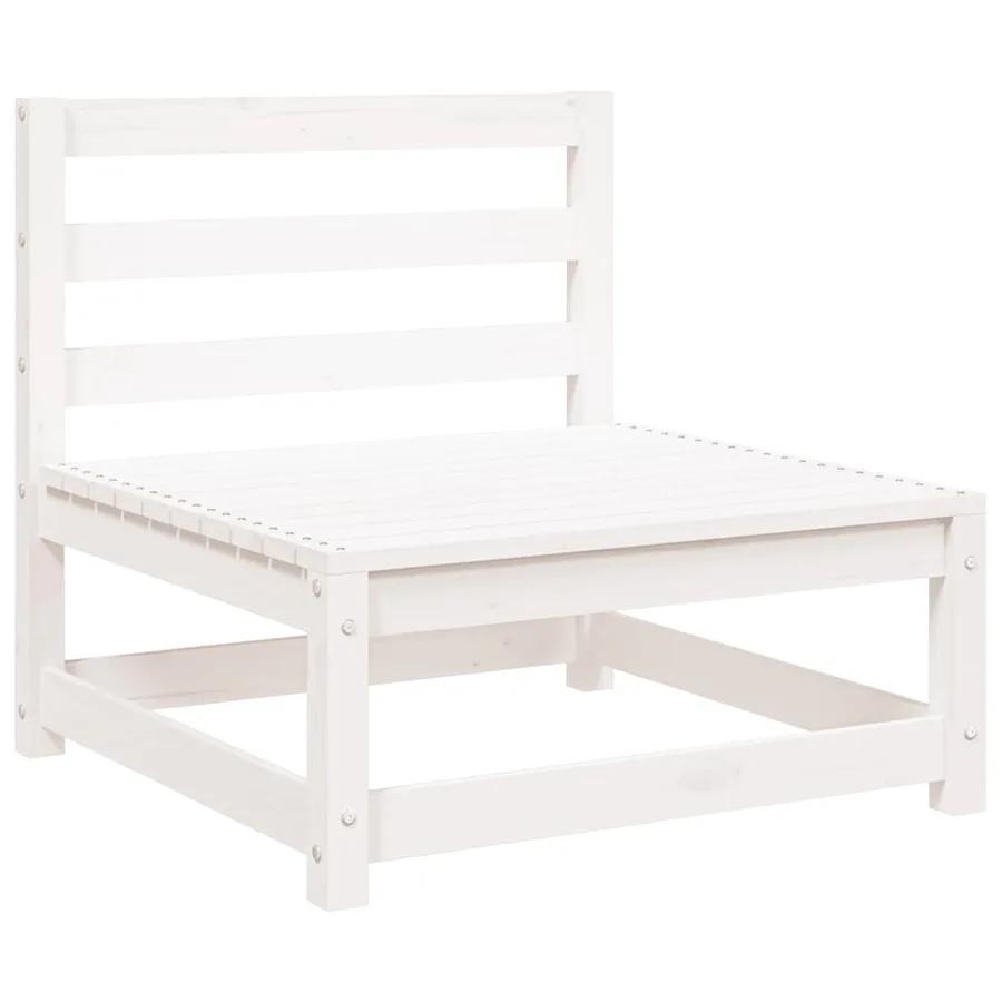 Canapé de jardin sans accoudoirs blanc bois de pin massif - 2