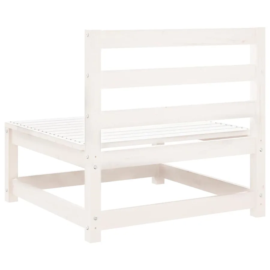 Canapé de jardin sans accoudoirs blanc bois de pin massif - 6