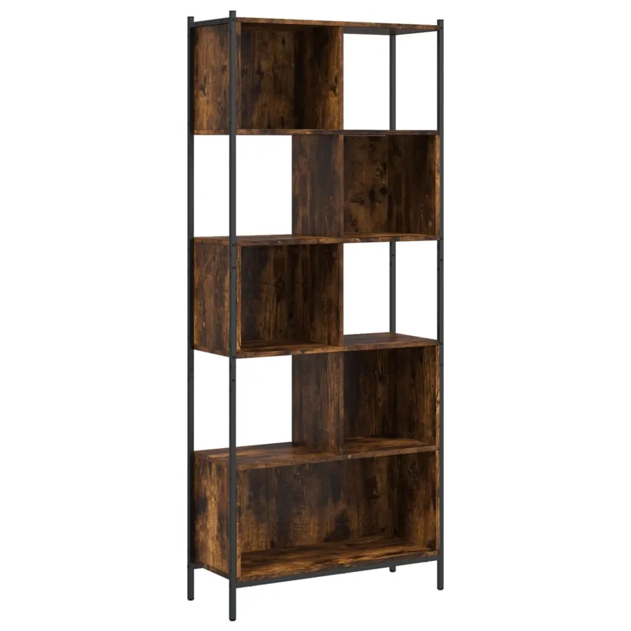 Bibliothèque chêne fumé 72x28x172 cm bois d'ingénierie - 2