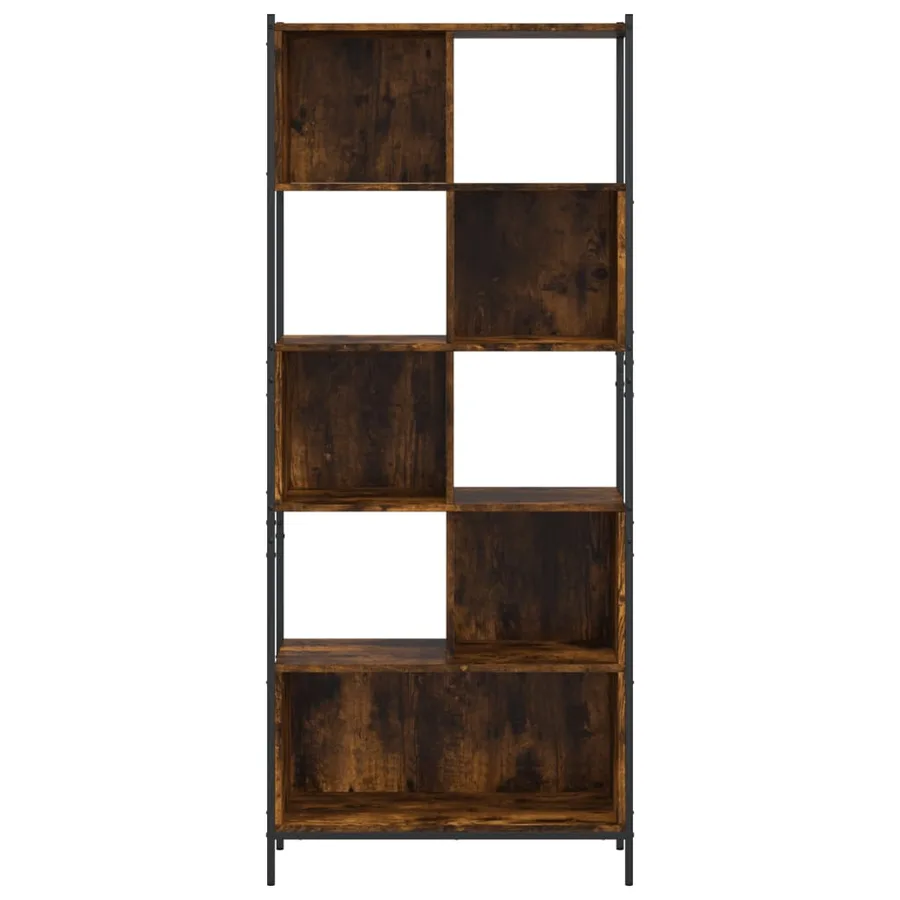Bibliothèque chêne fumé 72x28x172 cm bois d'ingénierie - 5