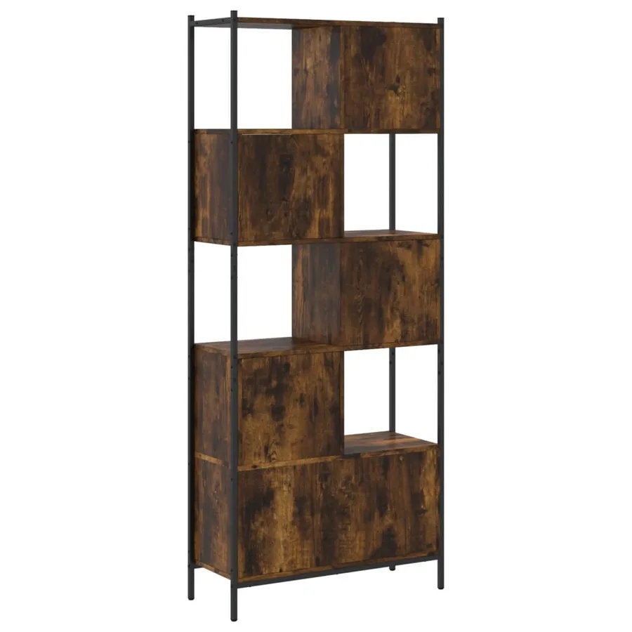 Bibliothèque chêne fumé 72x28x172 cm bois d'ingénierie - 7