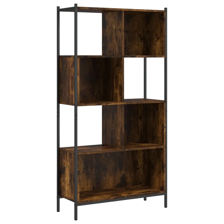 Bibliothèque chêne fumé 72x28x172 cm bois d'ingénierie - 9