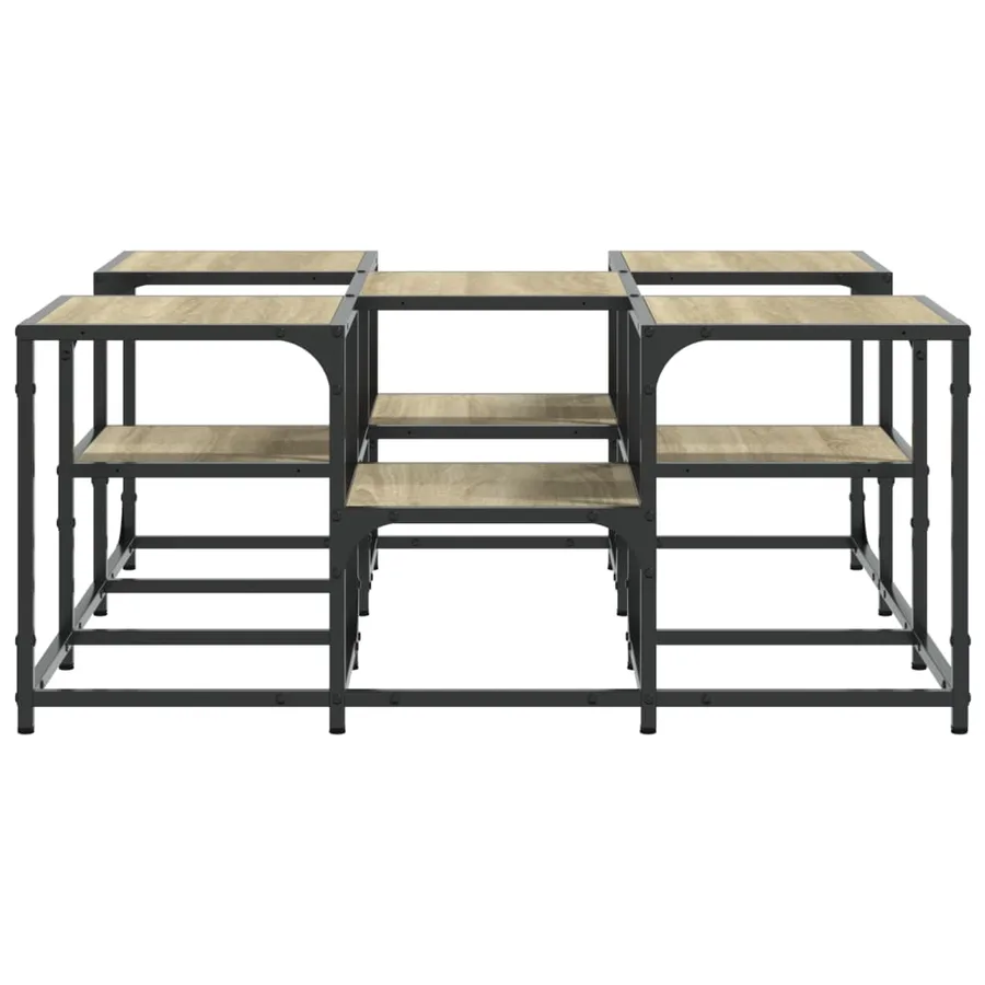 Table basse chêne sonoma 91x91x40 cm bois d'ingénierie - 6