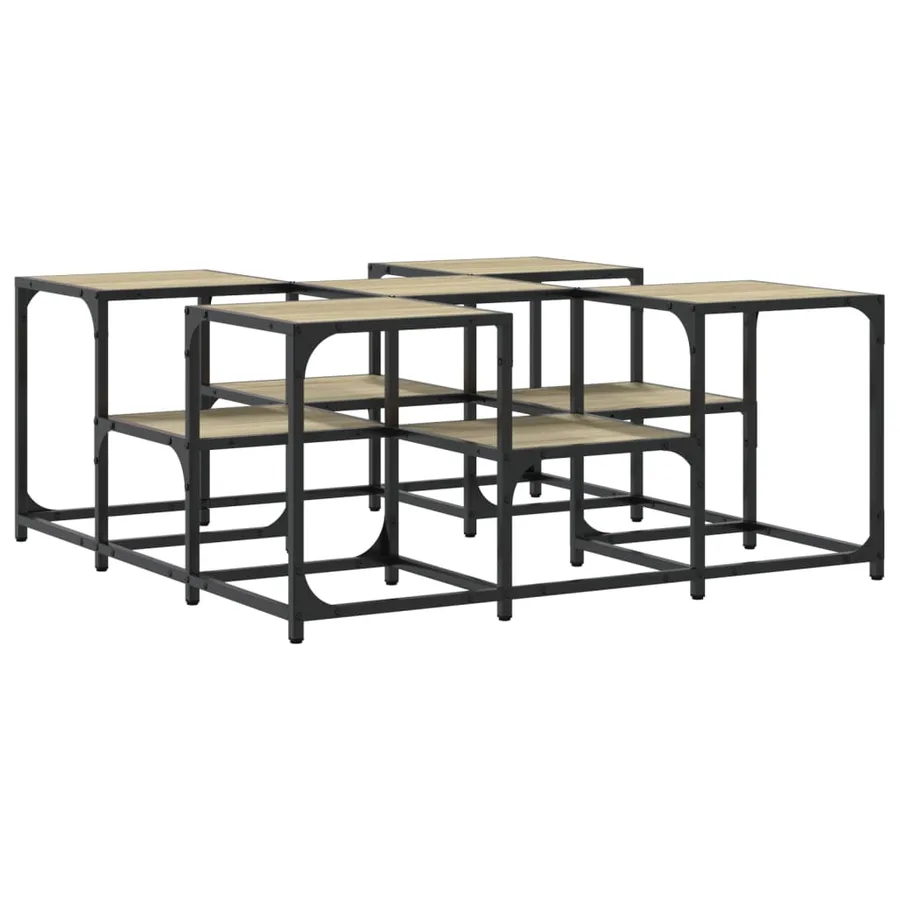 Table basse chêne sonoma 91x91x40 cm bois d'ingénierie - 7