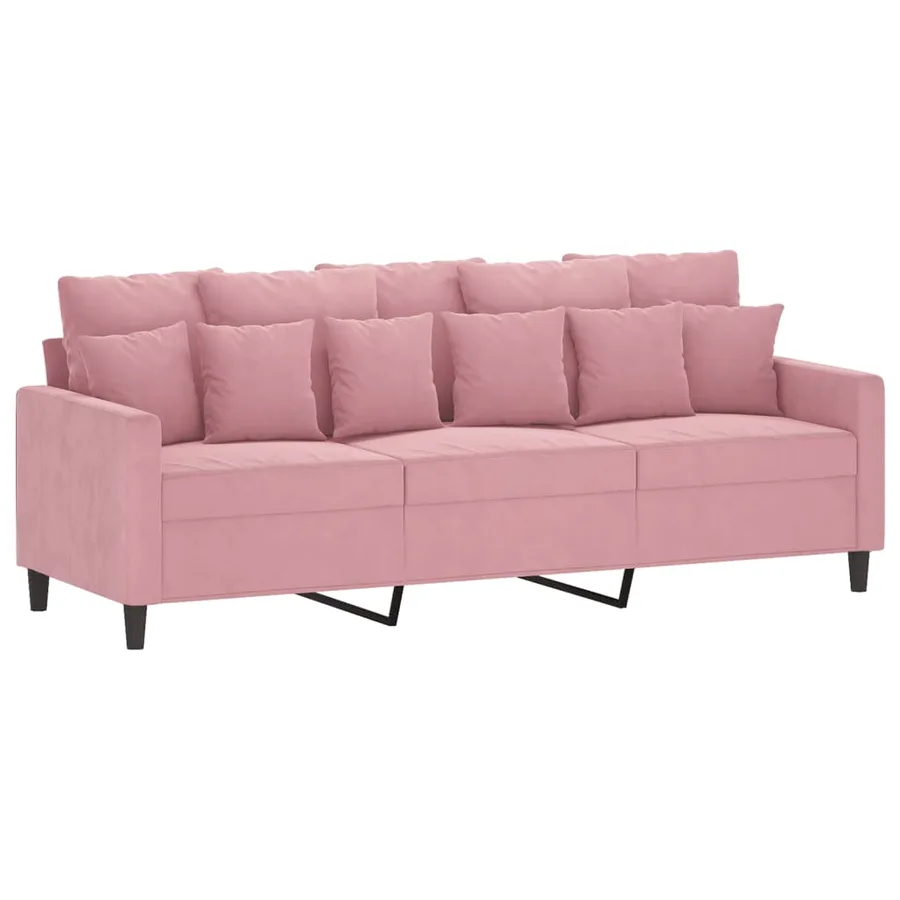 Ensemble de canapés 2 pcs avec coussins Rose Velours - 4
