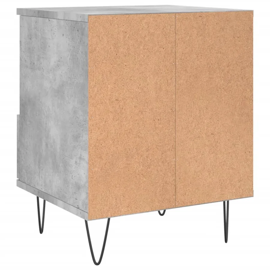 Table de chevet gris béton 40x35x50 cm bois d’ingénierie - 8