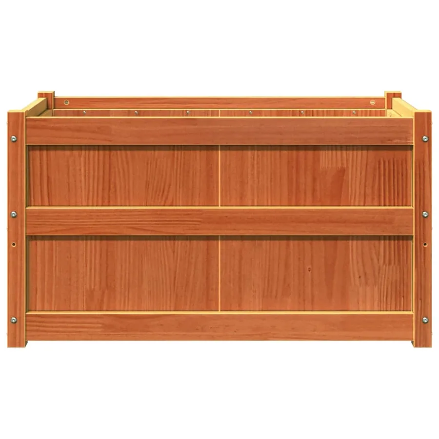 Jardinières 2 pcs cire marron bois de pin massif - 6