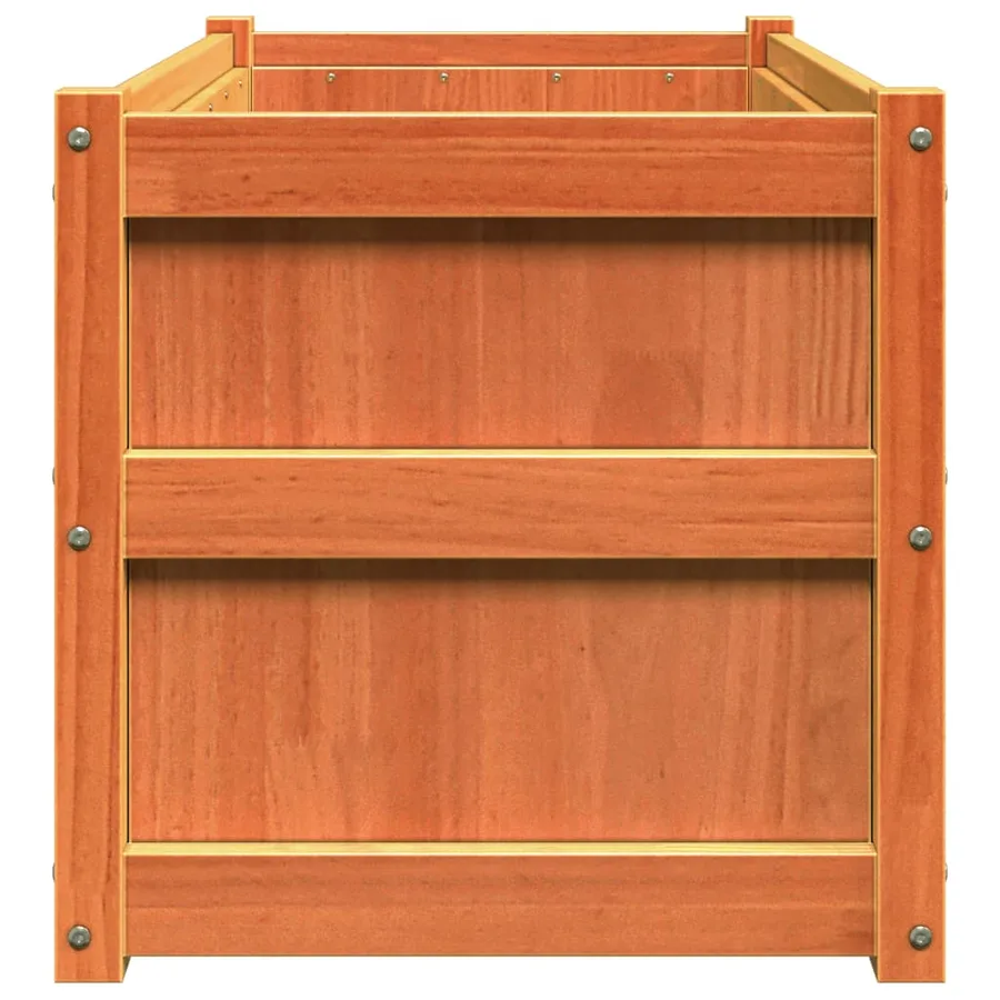 Jardinières 2 pcs cire marron bois de pin massif - 7