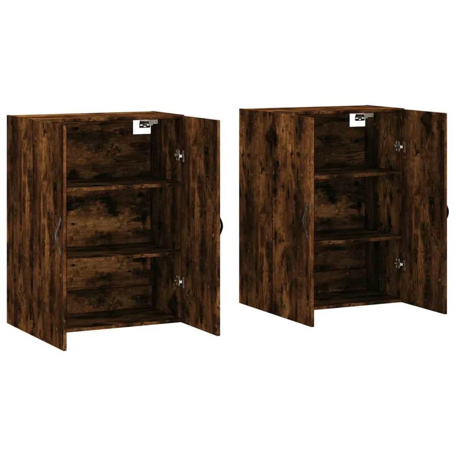 Armoires murales 2 pcs chêne fumé bois d'ingénierie - 4