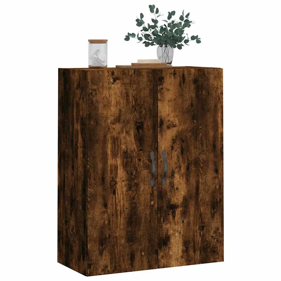 Armoire murale chêne fumé 69,5x34x90 cm bois d'ingénierie - 4