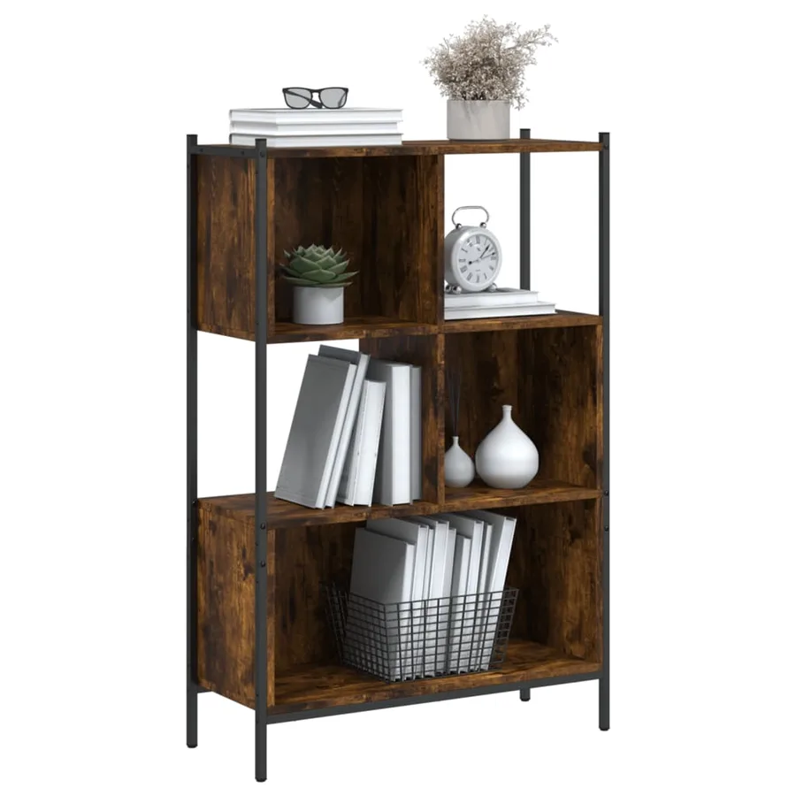 Bibliothèque chêne fumé 72x28x109 cm bois d'ingénierie - 4