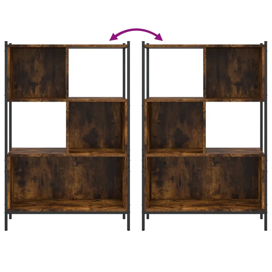 Bibliothèque chêne fumé 72x28x109 cm bois d'ingénierie - 8