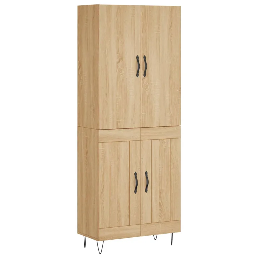 Buffet haut Chêne sonoma 69,5x34x180 cm Bois d'ingénierie - 2