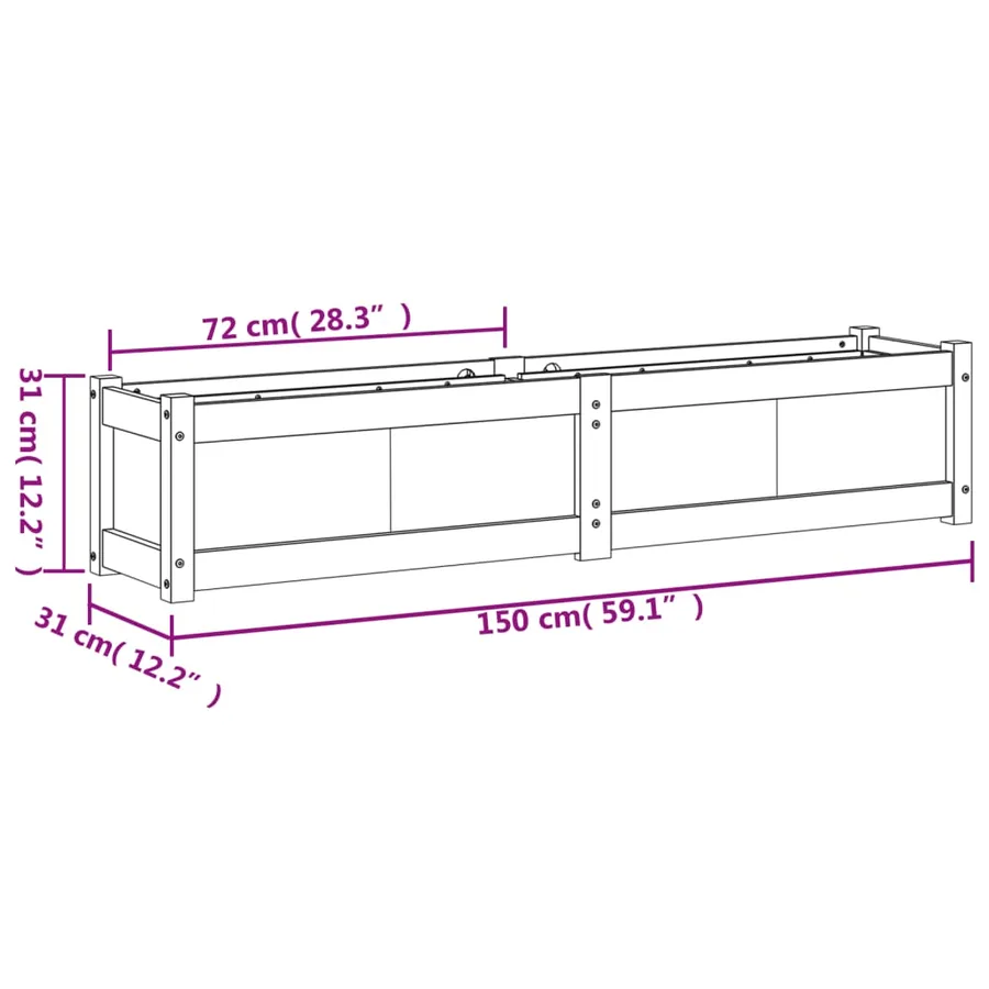 Jardinières 2 pcs cire marron bois de pin massif - 12