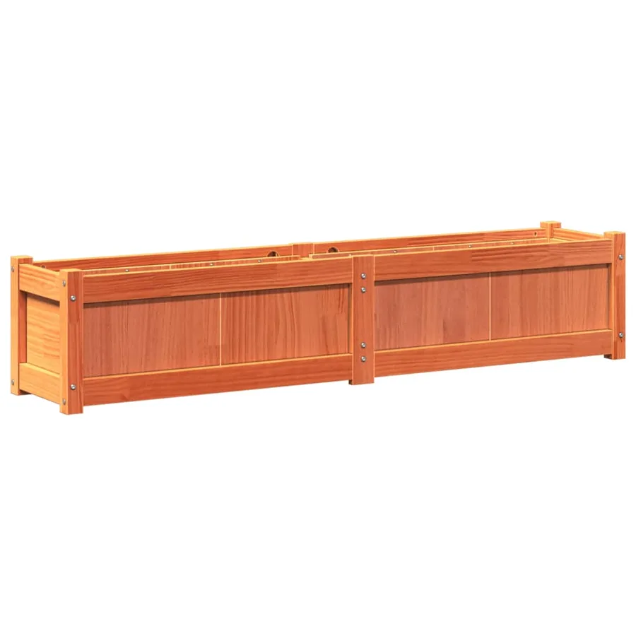 Jardinières 2 pcs cire marron bois de pin massif - 8