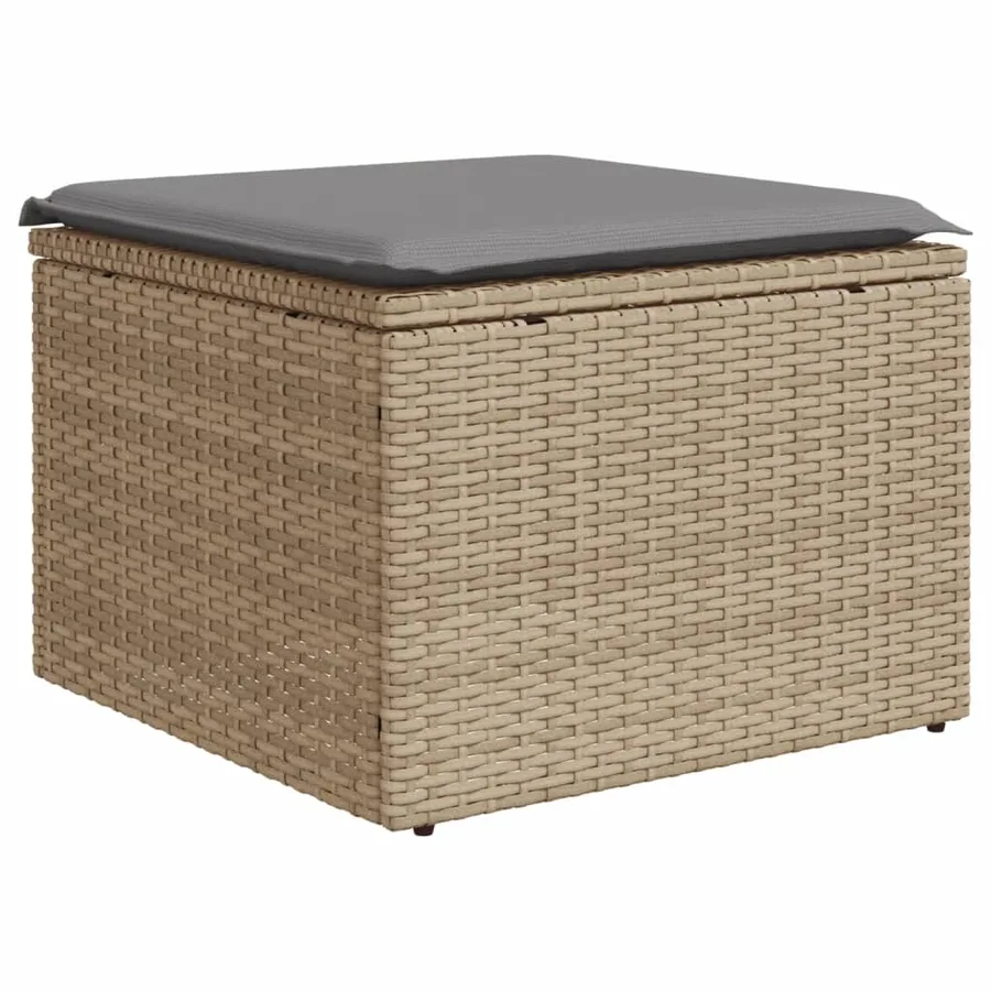 Salon de jardin avec coussins 8 pcs beige résine tressée - 6