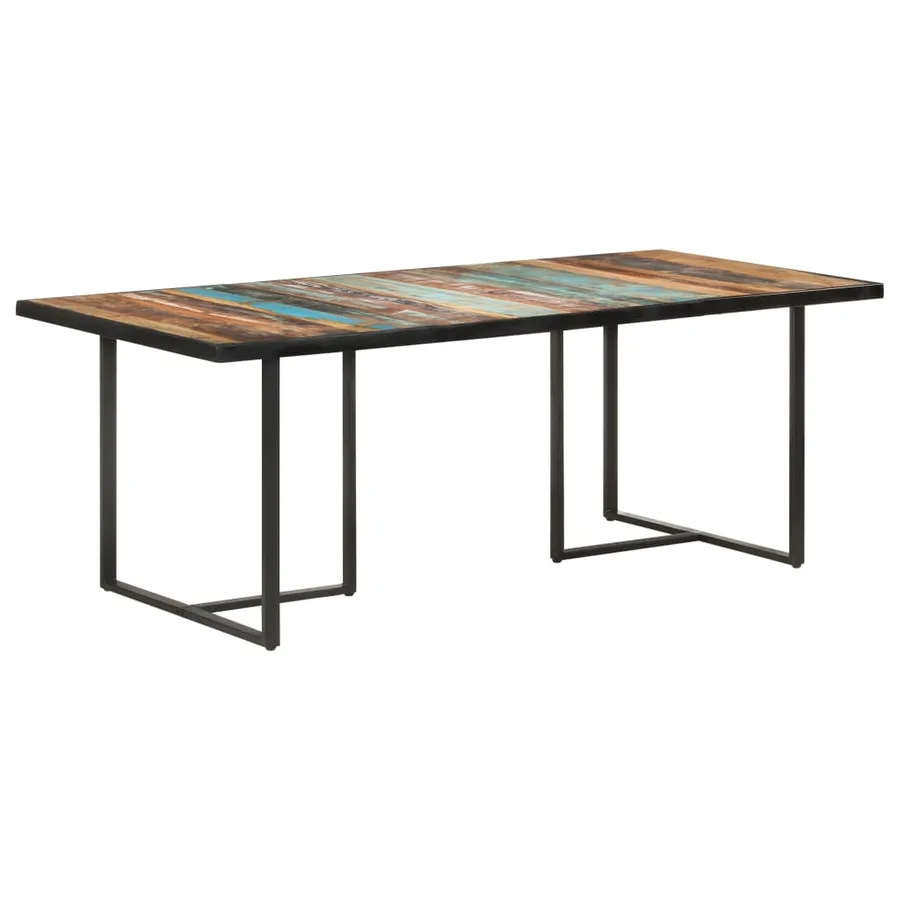 Table de salle à manger 200 cm Bois de récupération massif - 9