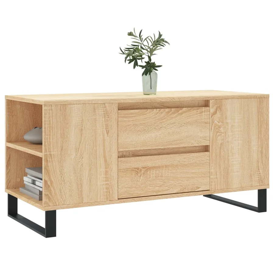 Table basse chêne sonoma 102x44,5x50 cm bois d'ingénierie - 3