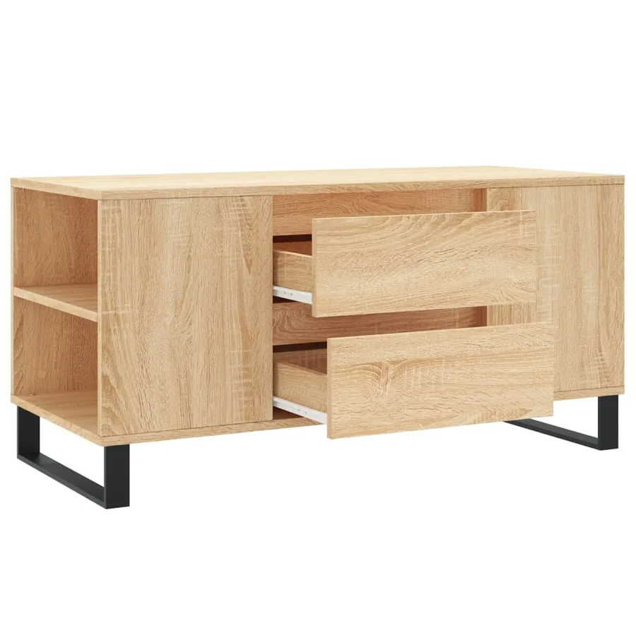 Table basse chêne sonoma 102x44,5x50 cm bois d'ingénierie - 6