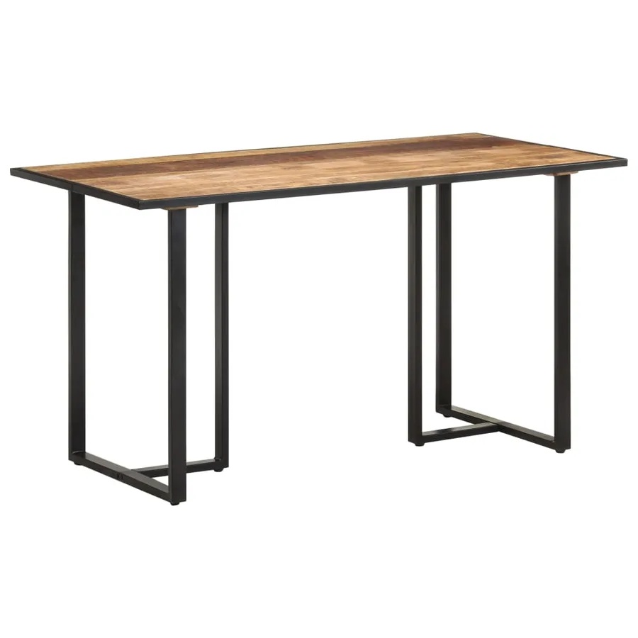 Table de salle à manger 140 cm Bois de manguier brut - 8