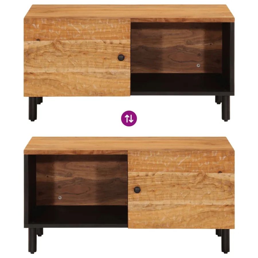 Table basse 80x50x40 cm bois massif d'acacia - 8