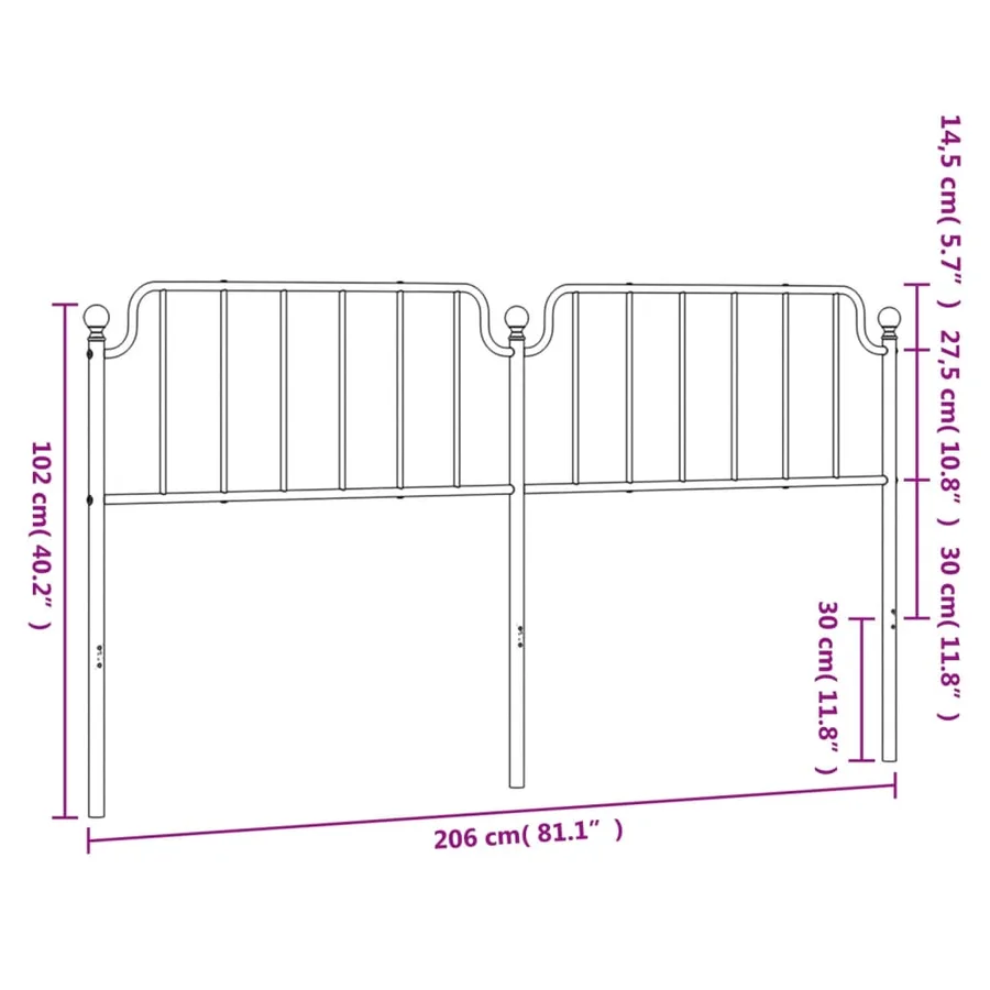 Tête de lit de remplacement métal blanc 200 cm - 6