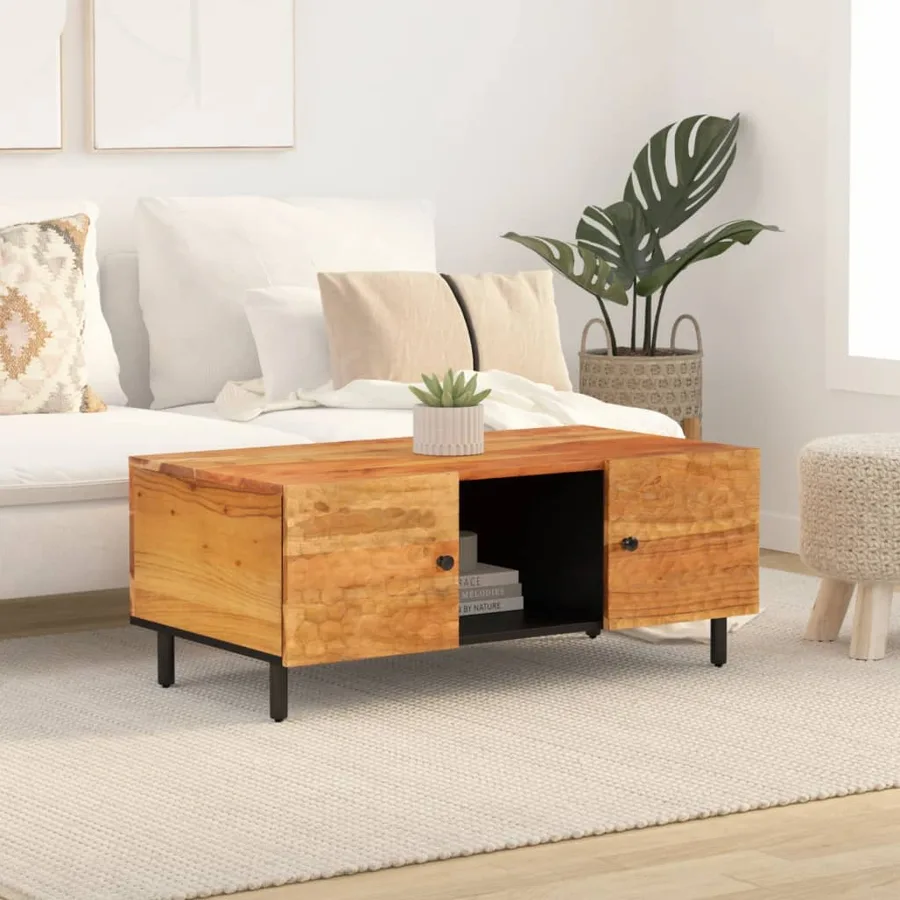 Table basse 100x54x40 cm bois massif d'acacia - 3