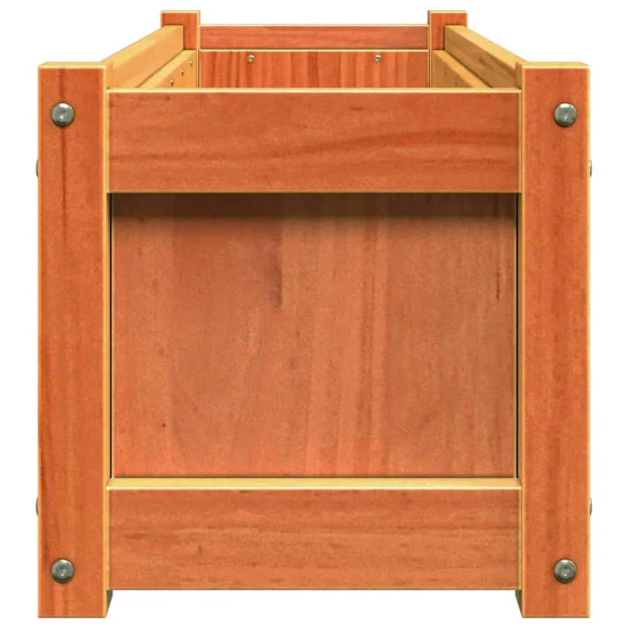 Jardinière cire marron 90x31x31 cm bois de pin massif - 6