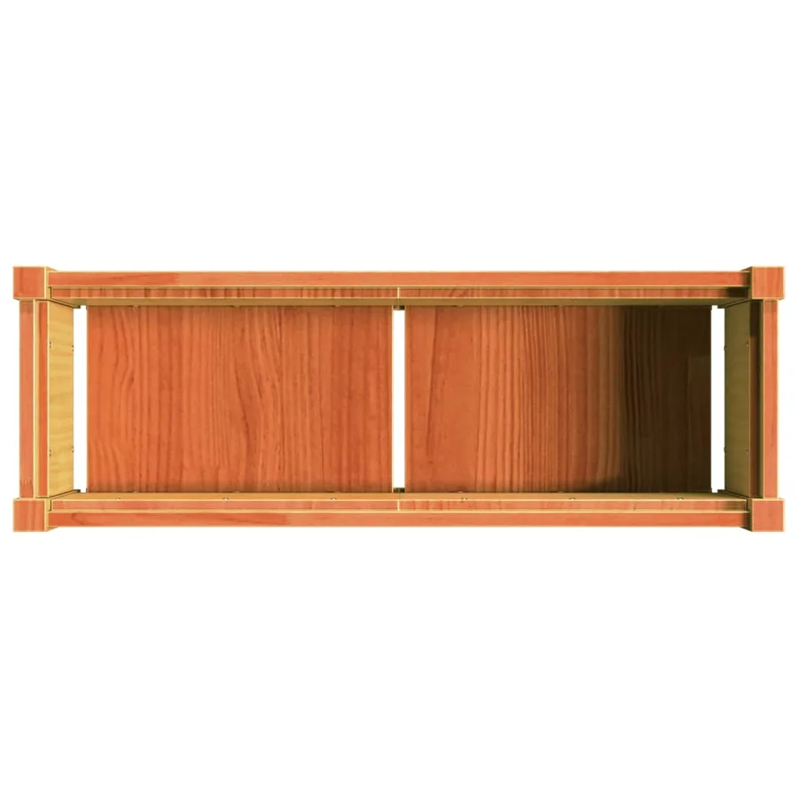 Jardinière cire marron 90x31x31 cm bois de pin massif - 8