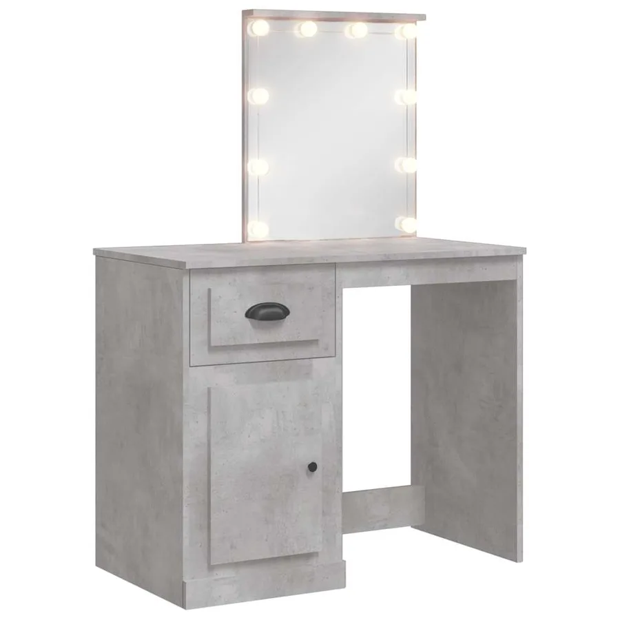 Coiffeuse avec lumières LED gris béton 90x42x132,5 cm - 2