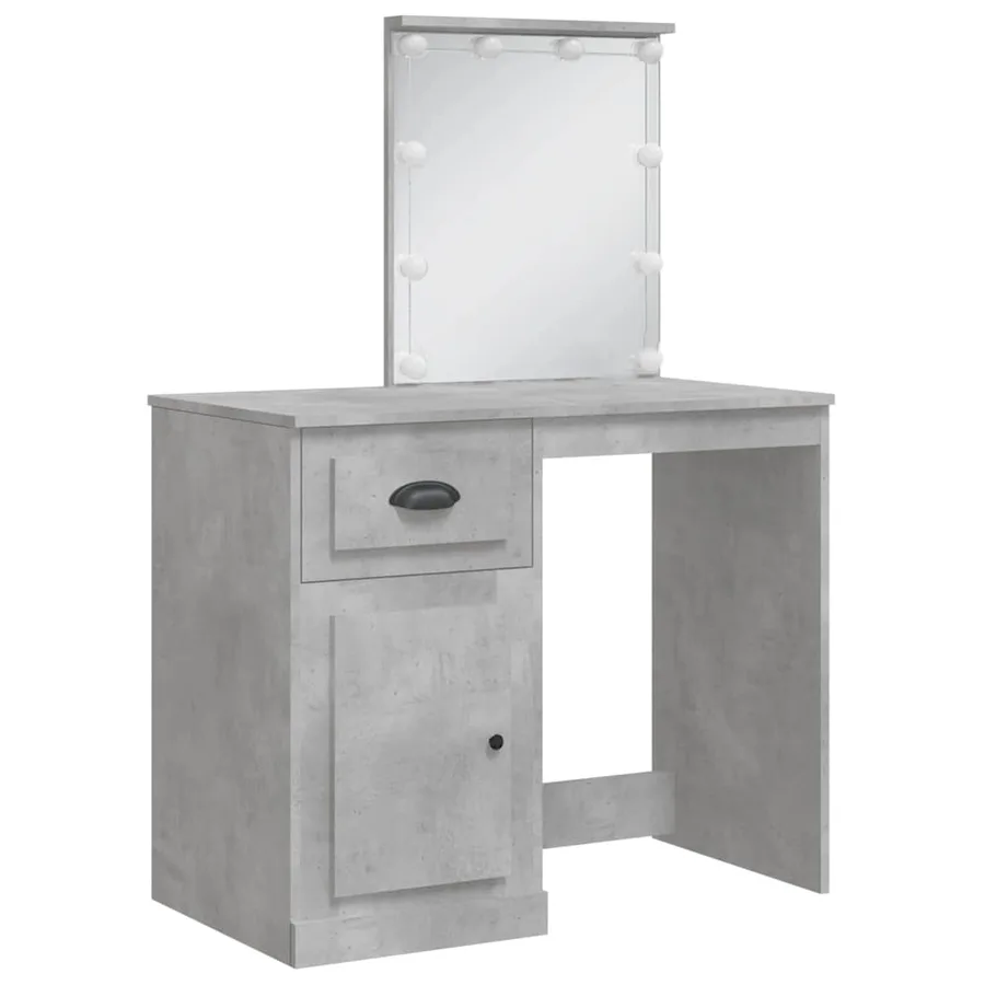 Coiffeuse avec lumières LED gris béton 90x42x132,5 cm - 3