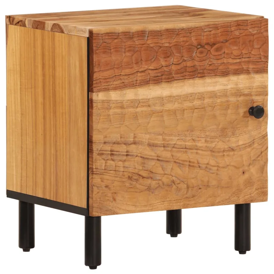 Tables de chevet 2 pcs 40x33x46 cm Bois d'acacia massif - 3