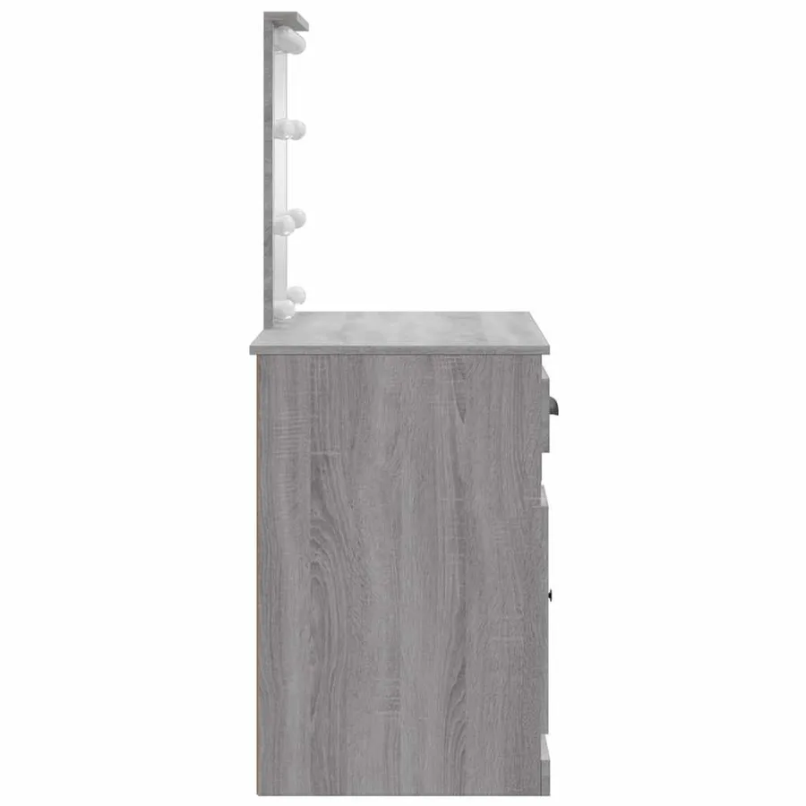Coiffeuse avec lumières LED sonoma gris 90x42x132,5 cm - 6