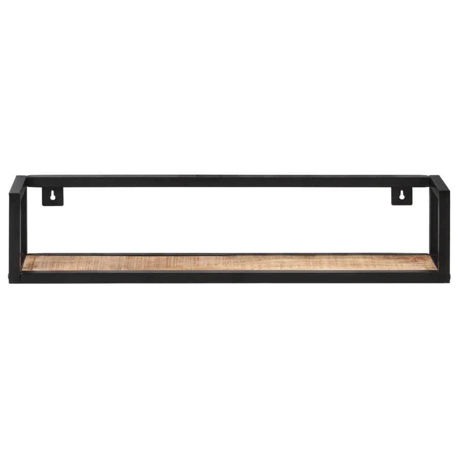 Étagères murales 2 pcs 80 cm Bois de manguier brut - 3