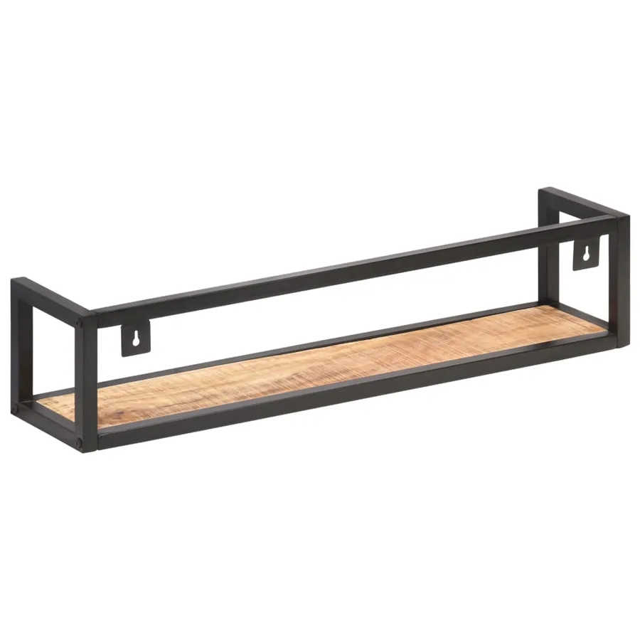 Étagères murales 2 pcs 80 cm Bois de manguier brut - 4