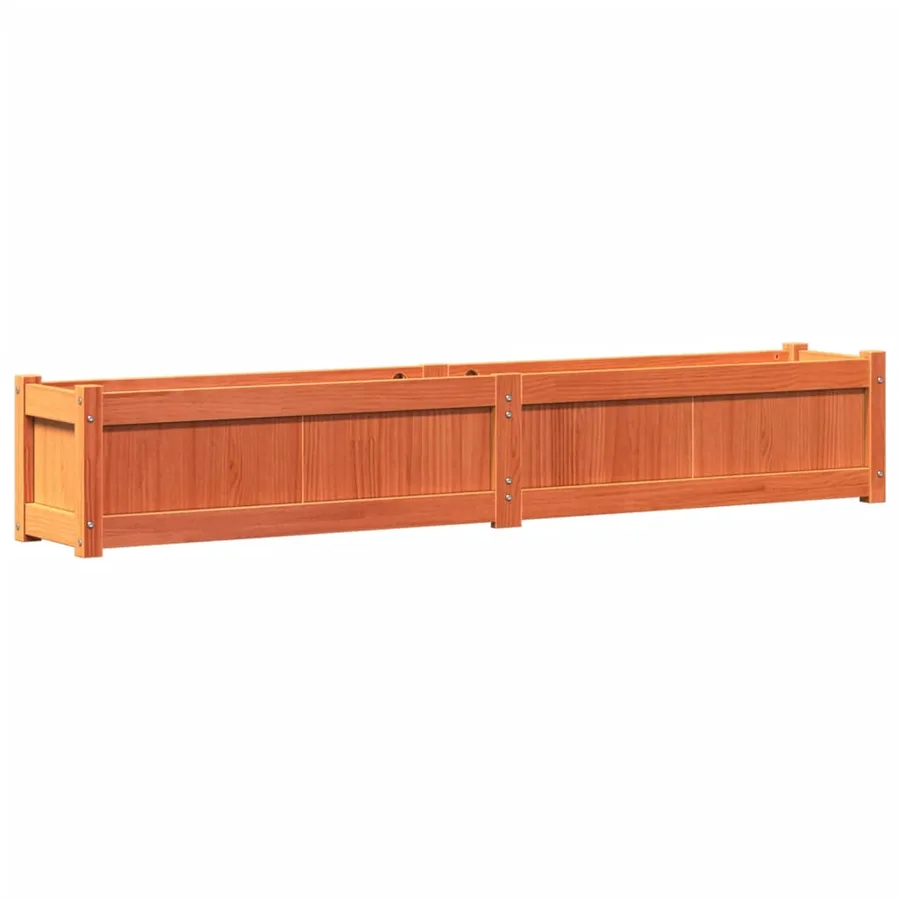 Jardinière cire marron 180x31x31 cm bois de pin massif - 2
