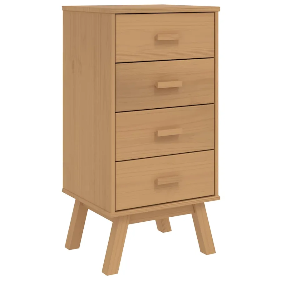 Table de chevet OLDEN marron bois de pin solide - 2