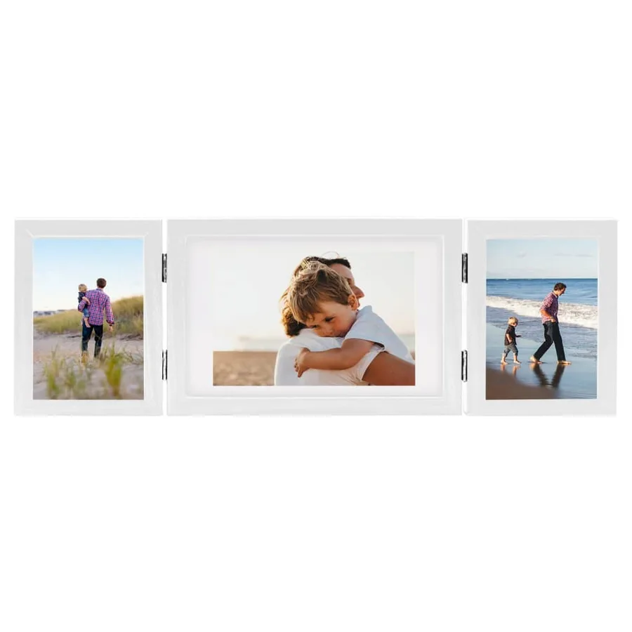 Cadre photo dépliable Blanc 28x18 cm+2x(13x18 cm) - 2