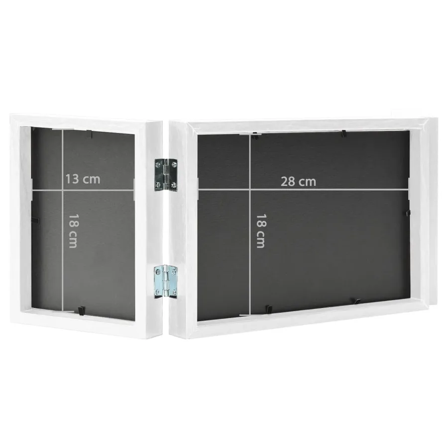 Cadre photo dépliable Blanc 28x18 cm+2x(13x18 cm) - 7