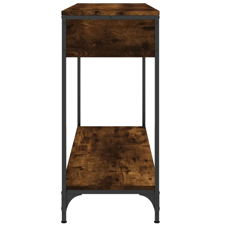 Table console chêne fumé 100x34,5x75 cm bois d'ingénierie - 6