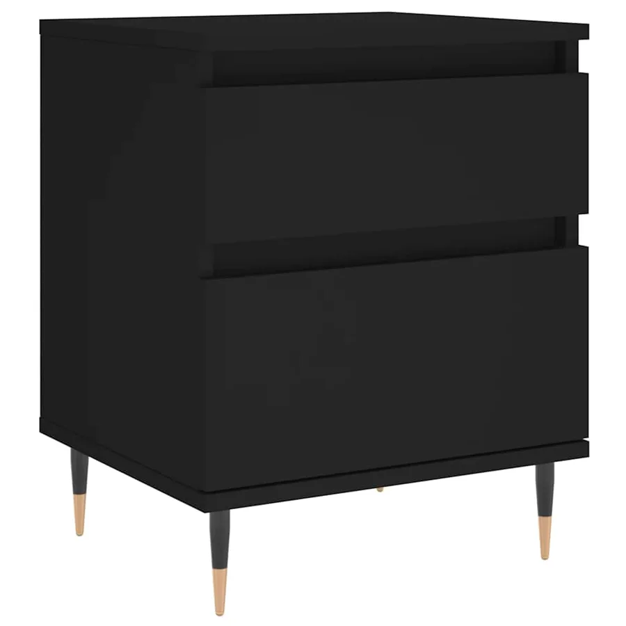 Table de chevet Noir 40x35x50 cm Bois d’ingénierie - 2
