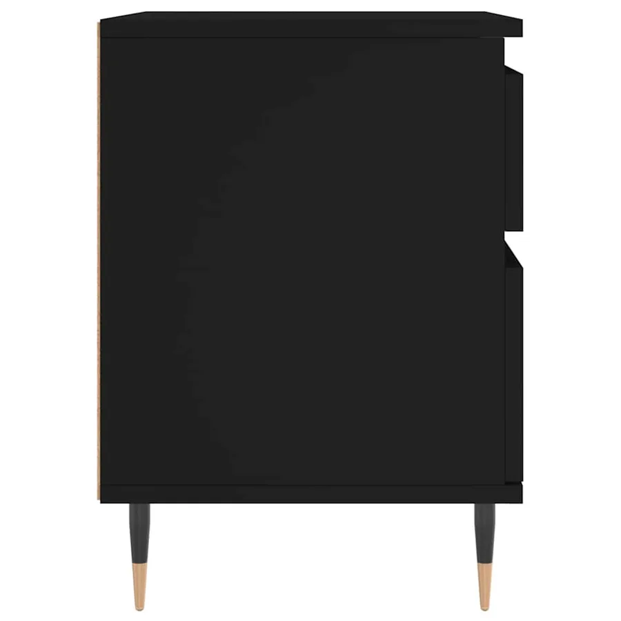 Table de chevet Noir 40x35x50 cm Bois d’ingénierie - 7