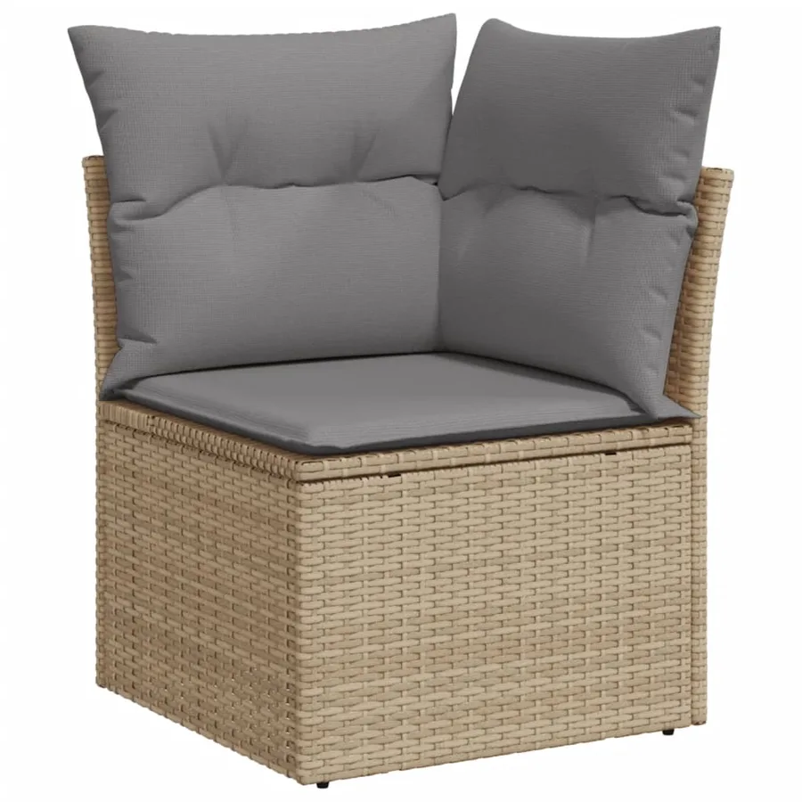 Salon de jardin avec coussins 5 pcs beige résine tressée - 4