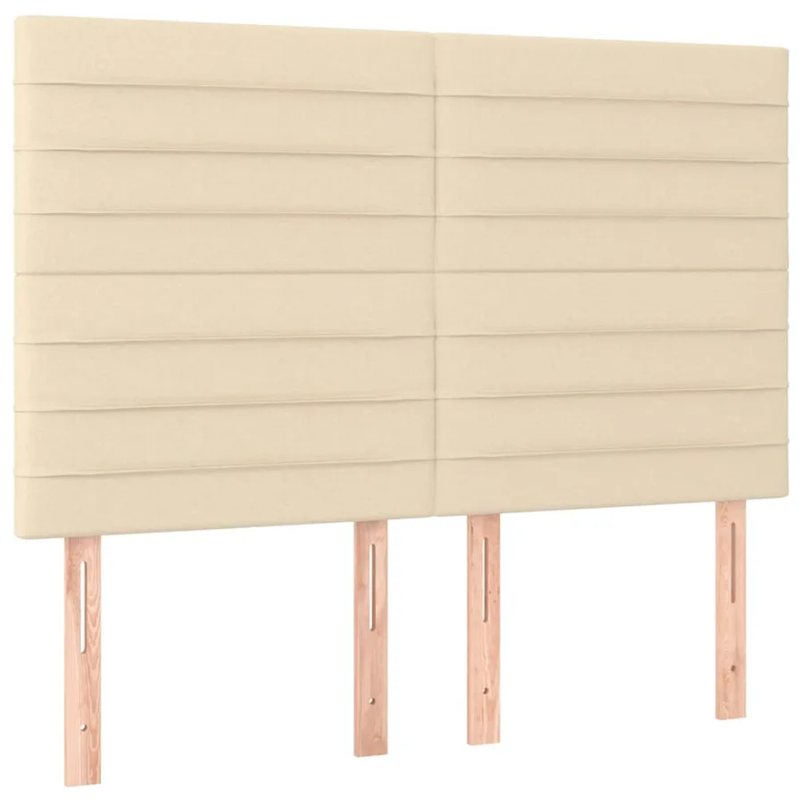 Sommier à lattes de lit et matelas et LED Crème 140x190cm Tissu - 7