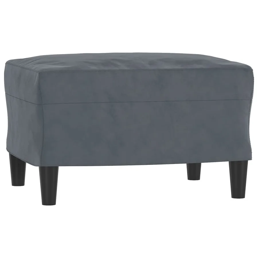 Canapé à 3 places avec repose-pieds Gris foncé 180 cm Velours - 5